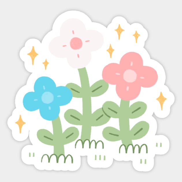 Transgender Pride Flowers Sticker by Niamh Smith Illustrations